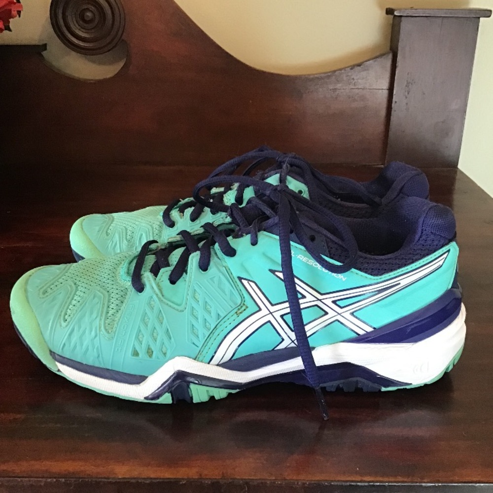 Asics Gel Resolution 6 Womens Tennis Shoe 7 - Picture 2 of 8